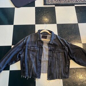 ALL SAINTS BAGGY FLOWY FRINGY DENIM JACKET